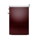 ILVE 30-Inch Nostalgie II Noblesse Induction Range with Solid Door Oven in Burgundy with Chrome Trim (UNI304QNMPBUC)