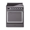 ILVE 30-Inch Nostalgie II Noblesse Induction Range with Solid Door Oven in Matte Graphite with Chrome Trim (UNI304QNMPMGC)