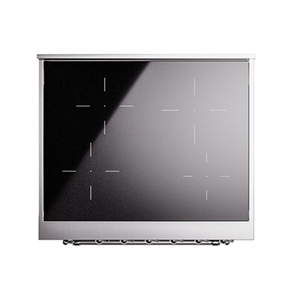 Solid oven door panel with dark window and indicator lines, matte graphite finish