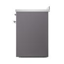 ILVE 30-Inch Nostalgie II Noblesse Induction Range with Solid Door Oven in Matte Graphite with Chrome Trim (UNI304QNMPMGC)