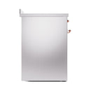 ILVE 30-Inch Nostalgie II Noblesse Induction Range with Solid Door Oven in Stainless Steel with Copper Trim (UNI304QNMPSSP)