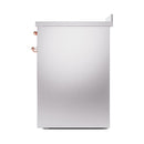 ILVE 30-Inch Nostalgie II Noblesse Induction Range with Solid Door Oven in Stainless Steel with Copper Trim (UNI304QNMPSSP)