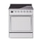 ILVE 30-Inch Nostalgie II Noblesse Induction Range with Solid Door Oven in White with Chrome Trim (UNI304QNMPWHC)