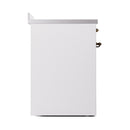 ILVE 30-Inch Nostalgie II Noblesse Induction Range with Solid Door Oven in White with Chrome Trim (UNI304QNMPWHC)