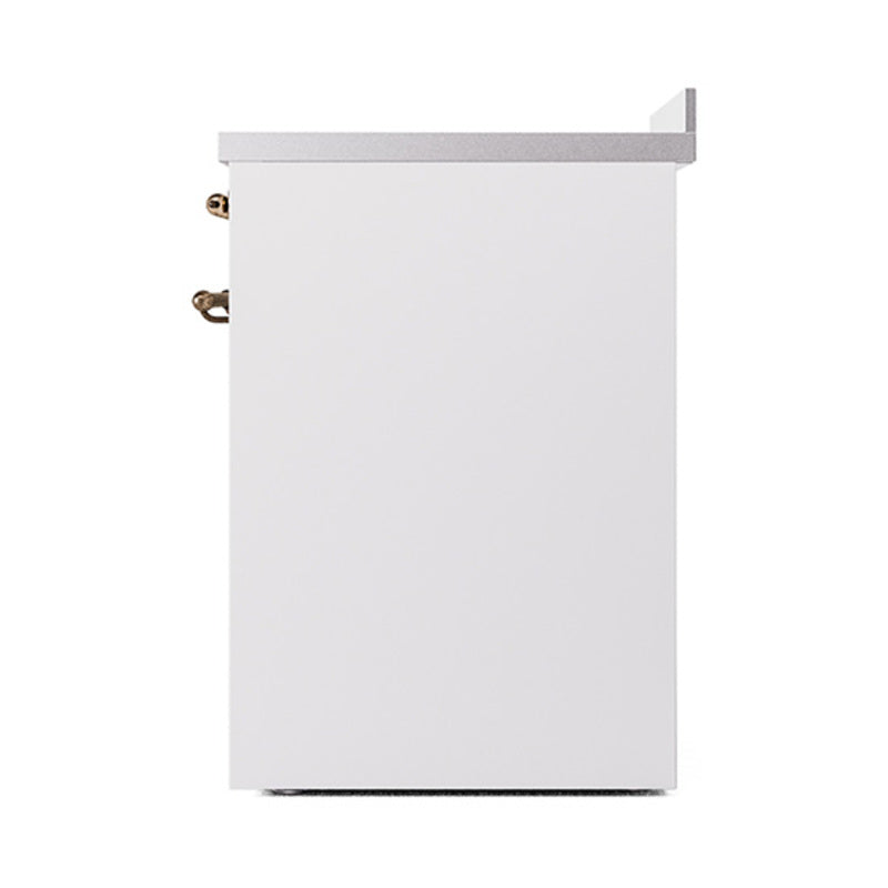 White solid oven door with top and side hinge hardware