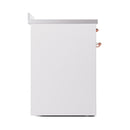 ILVE 30-Inch Nostalgie II Noblesse Induction Range with Solid Door Oven in White with Copper Trim (UNI304QNMPWHP)