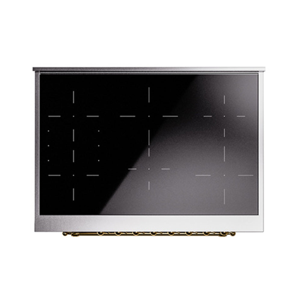 Stainless induction range oven door window with black glass insert