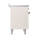 ILVE Nostalgie II Noblesse 36-Inch Induction Range with Solid Door in Antique White with Bronze Trim (UNI366QNMPAWB)