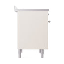 ILVE Nostalgie II Noblesse 36-Inch Induction Range with Solid Door in Antique White with Chrome Trim (UNI366QNMPAWC)