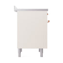 ILVE Nostalgie II Noblesse 36-Inch Induction Range with Solid Door in Antique White with Copper Trim (UNI366QNMPAWP)