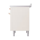 ILVE Nostalgie II Noblesse 36-Inch Induction Range with Solid Door in Antique White with Copper Trim (UNI366QNMPAWP)