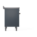 ILVE Nostalgie II Noblesse 36-Inch Induction Range with Solid Door in Blue Grey with Bronze Trim (UNI366QNMPBGB)