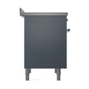 ILVE Nostalgie II Noblesse 36-Inch Induction Range with Solid Door in Blue Grey with Chrome Trim (UNI366QNMPBGC)