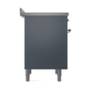 ILVE Nostalgie II Noblesse 36-Inch Induction Range with Solid Door in Blue Grey with Copper Trim (UNI366QNMPBGP)