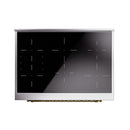 ILVE Nostalgie II Noblesse 36-Inch Induction Range with Solid Door in Glossy Black with Brass Trim (UNI366QNMPBKG)