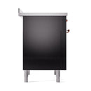 ILVE Nostalgie II Noblesse 36-Inch Induction Range with Solid Door in Glossy Black with Copper Trim (UNI366QNMPBKP)