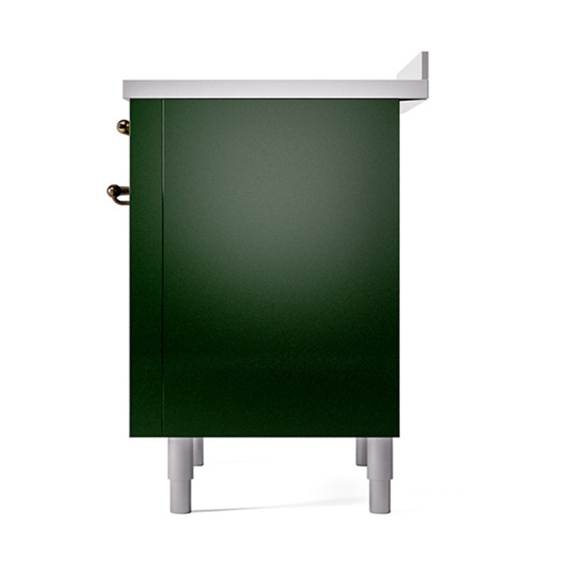 Emerald green solid door with bronze handle accents and white legs