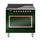 ILVE Nostalgie II Noblesse 36-Inch Induction Range with Solid Door in Emerald Green with Copper Trim (UNI366QNMPEGP)