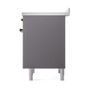 ILVE Nostalgie II Noblesse 36-Inch Induction Range with Solid Door in Matte Graphite with Bronze Trim (UNI366QNMPMGB)
