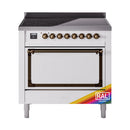 ILVE Nostalgie II Noblesse 36-Inch Induction Range with Solid Door in Custom RAL with Bronze Trim (UNI366QNMPRAB)