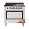 ILVE Nostalgie II Noblesse 36-Inch Induction Range with Solid Door in Custom RAL with Bronze Trim (UNI366QNMPRAB)