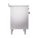 ILVE Nostalgie II Noblesse 36-Inch Induction Range with Solid Door in Stainless Steel with Bronze Trim (UNI366QNMPSSB)