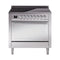 ILVE Nostalgie II Noblesse 36-Inch Induction Range with Solid Door in Stainless Steel with Chrome Trim (UNI366QNMPSSC)