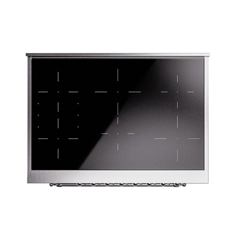 ILVE Nostalgie II Noblesse 36-Inch Induction Range with Solid Door in Stainless Steel with Chrome Trim (UNI366QNMPSSC)
