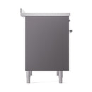 ILVE Nostalgie II Noblesse 36-Inch Induction Range with Solid Door in Stainless Steel with Chrome Trim (UNI366QNMPSSC)