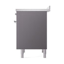 ILVE Nostalgie II Noblesse 36-Inch Induction Range with Solid Door in Stainless Steel with Chrome Trim (UNI366QNMPSSC)