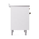 ILVE Nostalgie II Noblesse 36-Inch Induction Range with Solid Door in White with Bronze Trim (UNI366QNMPWHB)