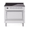 ILVE Nostalgie II Noblesse 36-Inch Induction Range with Solid Door in White with Chrome Trim (UNI366QNMPWHC)