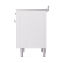ILVE Nostalgie II Noblesse 36-Inch Induction Range with Solid Door in White with Chrome Trim (UNI366QNMPWHC)