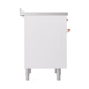 ILVE Nostalgie II Noblesse 36-Inch Induction Range with Solid Door in White with Copper Trim (UNI366QNMPWHP)