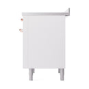 ILVE Nostalgie II Noblesse 36-Inch Induction Range with Solid Door in White with Copper Trim (UNI366QNMPWHP)