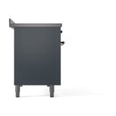 ILVE Nostalgie II Noblesse 48-Inch Induction Range with Solid Door Oven in Blue Grey with Bronze Trim (UNI486QNMPBGB)
