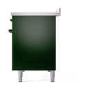 ILVE Nostalgie II Noblesse 48-Inch Induction Range with Solid Door Oven in Emerald Green with Bronze Trim (UNI486QNMPEGB)