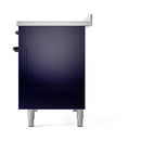 ILVE Nostalgie II Noblesse 48-Inch Induction Range with Solid Door Oven in Midnight Blue with Bronze Trim (UNI486QNMPMBB)