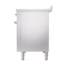 ILVE Nostalgie II Noblesse 48-Inch Induction Range with Solid Door Oven in Stainless Steel with Chrome Trim (UNI486QNMPSSC)