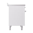 ILVE Nostalgie II Noblesse 48-Inch Induction Range with Solid Door Oven in White with Chrome Trim (UNI486QNMPWHC)