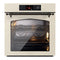 ILVE Nostalgie II 30-Inch Pyrolytic Single Wall Oven with 4.4 Cu. Ft. Capacity in Antique White with Burnished Trim (UOV30NTPYAWB)