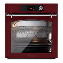 ILVE Nostalgie II 30-Inch Pyrolytic Single Wall Oven with 4.4 Cu. Ft. Capacity in Burgundy with Chrome Trim (UOV30NTPYBUC)
