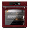 ILVE Nostalgie II 30-Inch Pyrolytic Single Wall Oven with 4.4 Cu. Ft. Capacity in Burgundy with Chrome Trim (UOV30NTPYBUC)