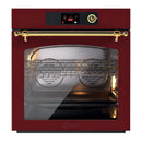ILVE Nostalgie II 30-Inch Pyrolytic Single Wall Oven with 4.4 Cu. Ft. Capacity in Burgundy with Brass Trim (UOV30NTPYBUG)