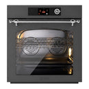 ILVE Nostalgie II 30-Inch Pyrolytic Single Wall Oven with 4.4 Cu. Ft. Capacity in Graphite Matte with Chrome Trim (UOV30NTPYMGC)