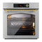ILVE Nostalgie II 30-Inch Pyrolytic Single Wall Oven with 4.4 Cu. Ft. Capacity in Stainless Steel with Brass Trim (UOV30NTPYSSG)