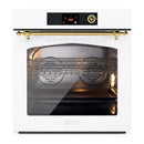 ILVE Nostalgie II 30-Inch Pyrolytic Single Wall Oven with 4.4 Cu. Ft. Capacity in White with Brass Trim (UOV30NTPYWHG)