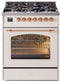 ILVE Nostalgie II 30-Inch Dual Fuel Freestanding Range in Antique White with Copper Trim (UP30NMPAWP)