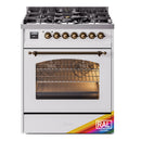 ILVE Nostalgie II 30-Inch Freestanding Natural Gas Dual Fuel Range in Custom RAL with Bronze Trim (UP30NMPRAB)