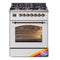 ILVE Nostalgie II 30-Inch Freestanding Natural Gas Dual Fuel Range in Custom RAL with Bronze Trim (UP30NMPRAB)
